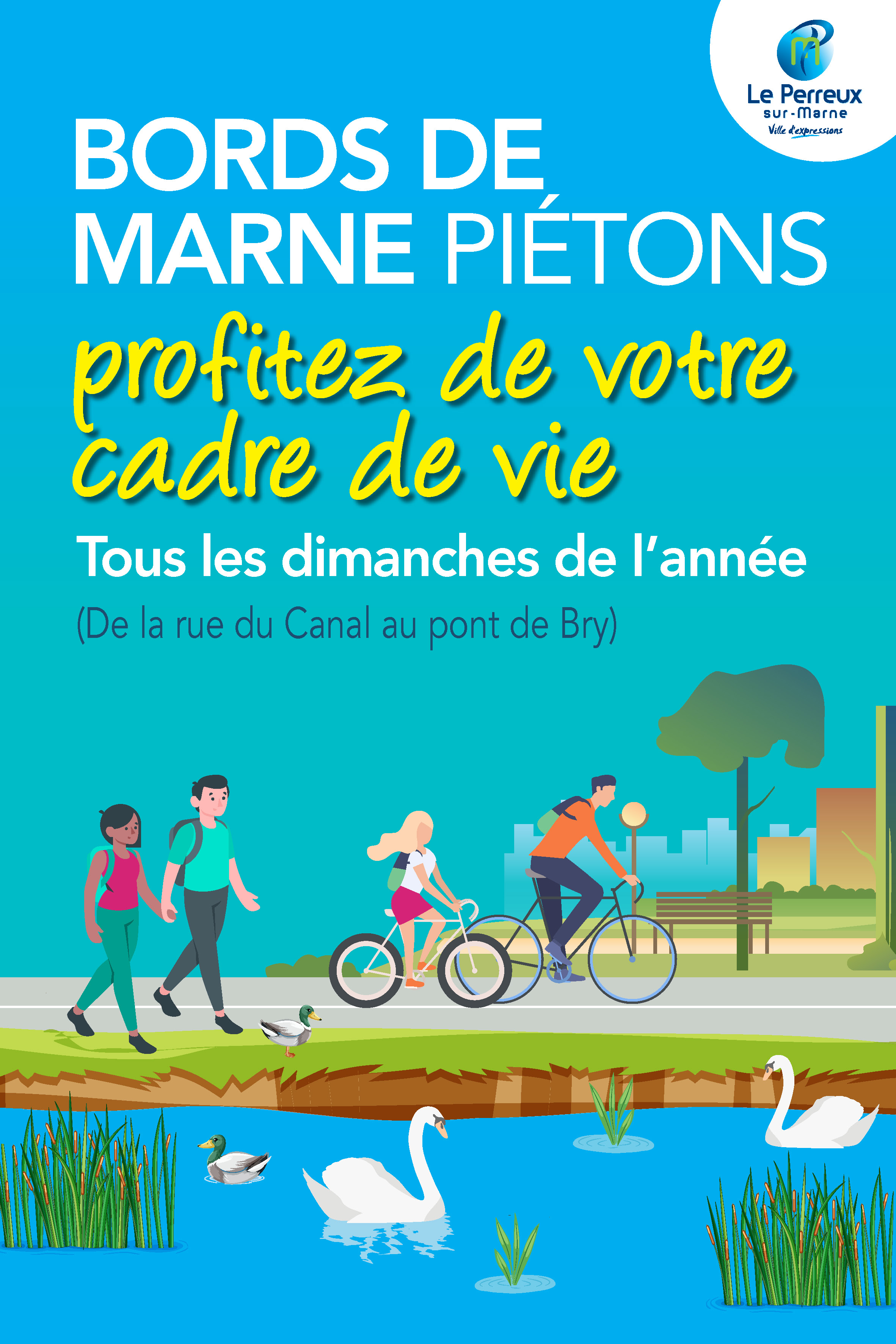 affiche des bords de Marne piétons
