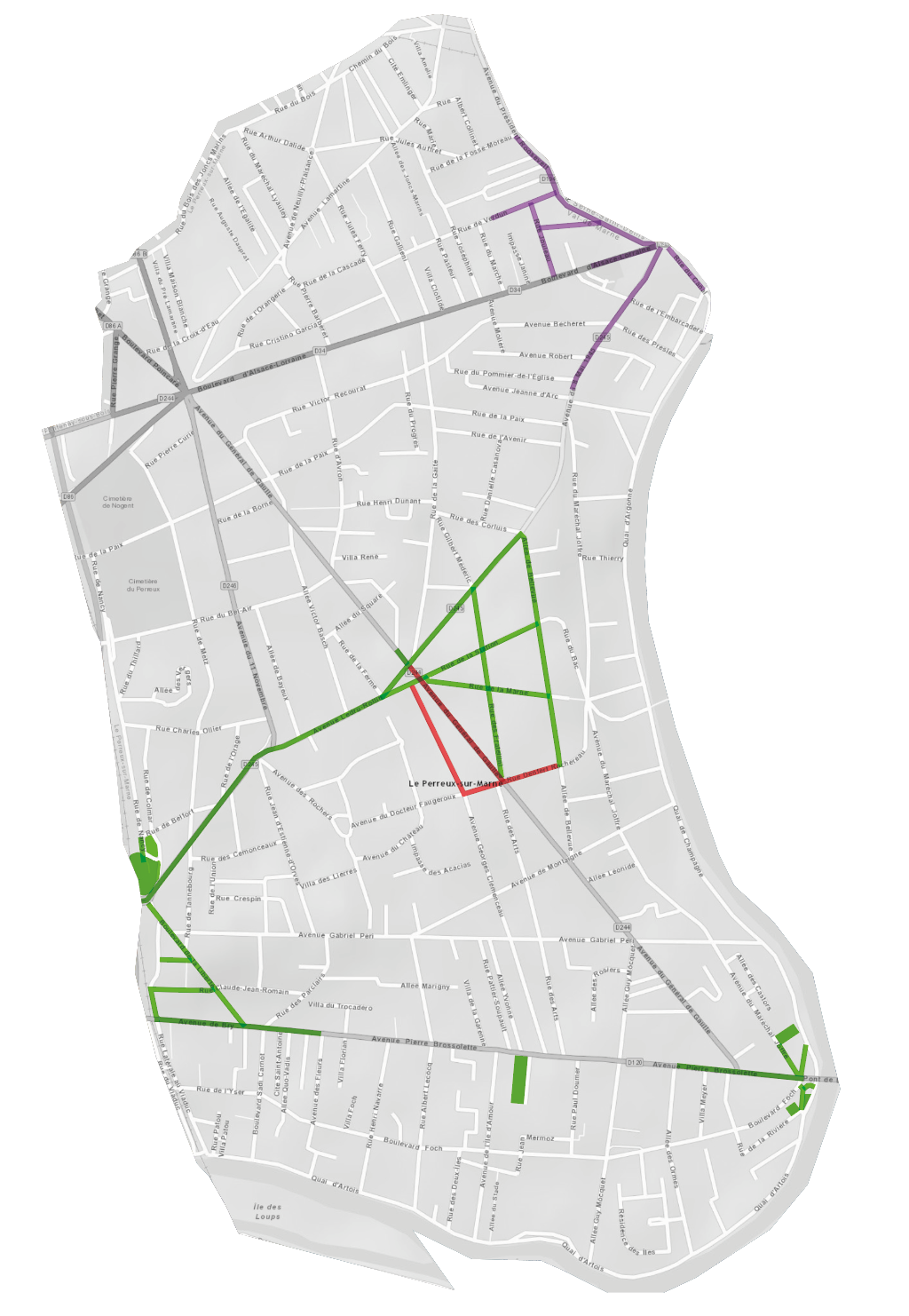 carte des zones de stationnement payant