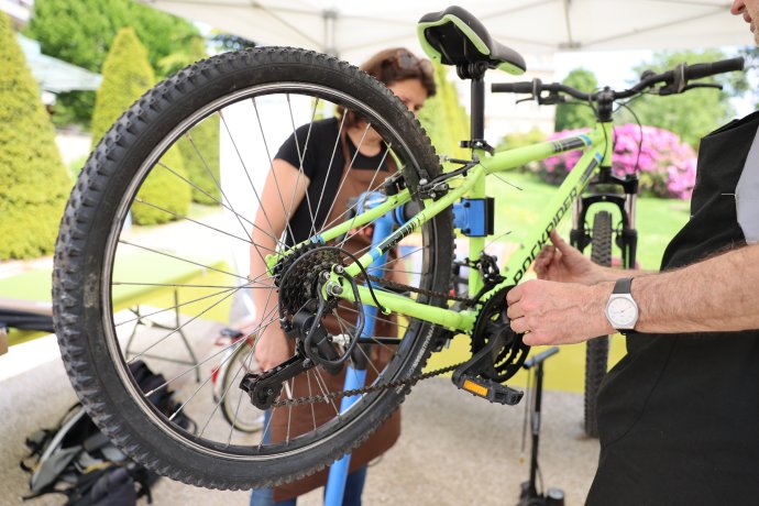 photo de l'atelier de réparation de vélos